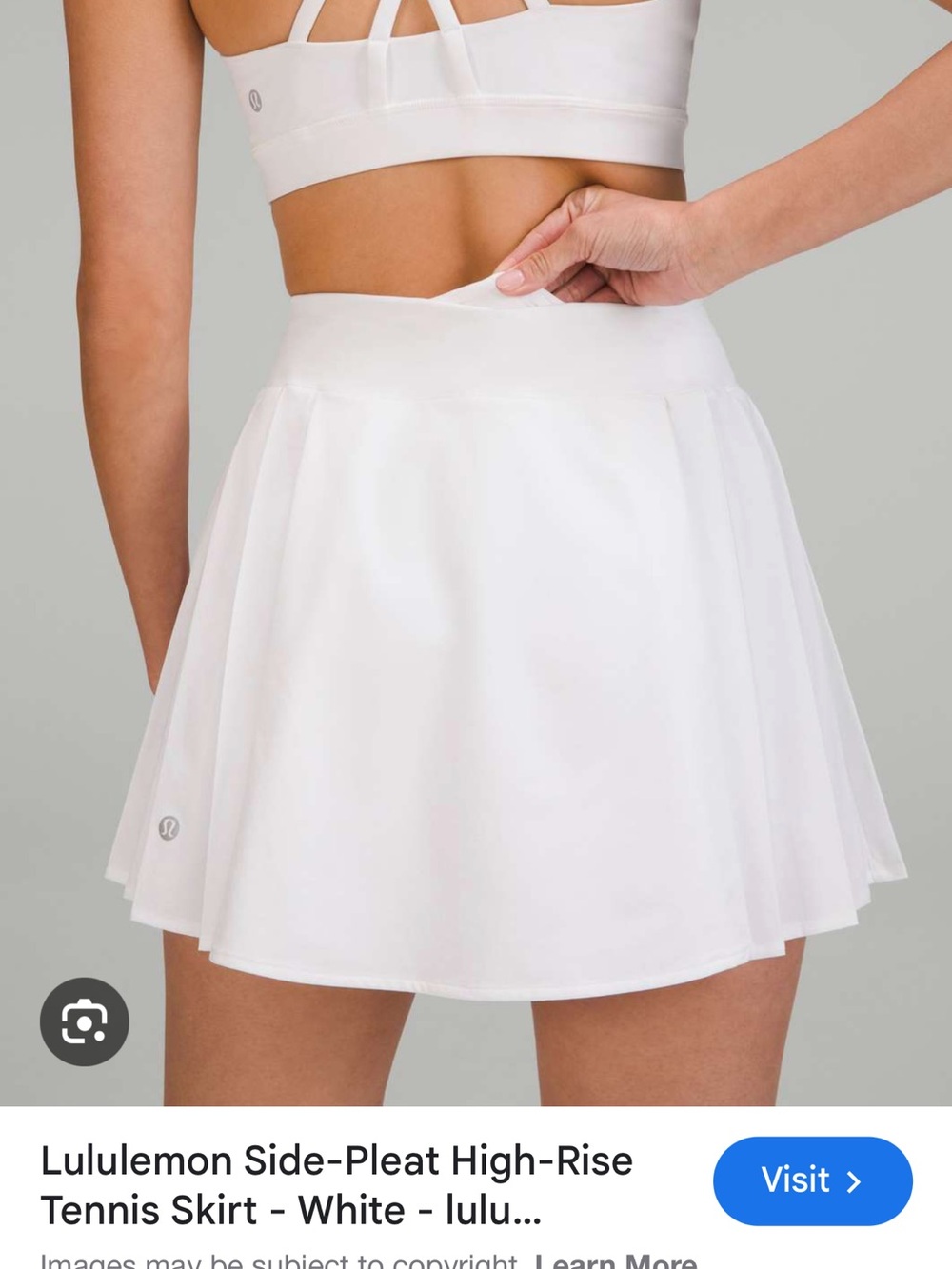 lululemon athletica White High-Rise Pleated Tennis Skirt size 12. Retails$88 nwt - Picture 5 of 7